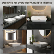Plantex Ceramic Wash Basin/Washbasin for Bathroom/Tabletop Wash Basin with 10 Years Glaze Warranty by Plantex/Countertop Vessel Sink for Home, Office Ã¢â‚¬â€œ (NCTT-338, White, 22 x 16 x 4 Inch)