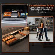 Plantex 3.5m (11.48 ft.) Telescopic Ladder/Carbon Steel 9-Steps Portable & Compact Ladder/Foldable Multipurpose Collapsible Ladder for Home & Outdoor Use - (Orange)