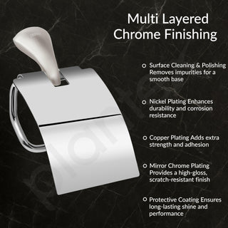 Plantex Smero Pure Brass Toilet Paper Holder/Tissue Paper Stand for Washroom/Bathroom - Effect (Satin Matt)