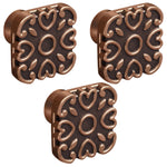 Plantex Knobs for Drawer/Square Drawer Knobs/Knobs for Cabinets/Pull-Push Knobs for Kitchen/Bedroom Drawer - Pack of 3 (DTK-299, Copper Antique)
