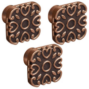 Plantex Knobs for Drawer/Square Drawer Knobs/Knobs for Cabinets/Pull-Push Knobs for Kitchen/Bedroom Drawer - Pack of 3 (DTK-299, Copper Antique)