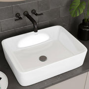 Plantex Ceramic Wash Basin/Basin for Bathroom/Tabletop/Countertop Wash Basin/Bathroom Basin - (Glam, White)