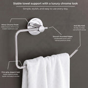 Plantex Towel Ring for Bathroom/Stainless Steel Towel Holder/Towel Hanger for Washbasin/Bathroom Accessories - Pack of 1 (Chrome)