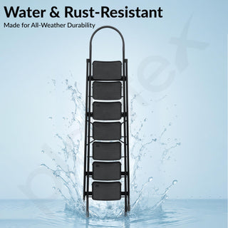 Plantex Hercules Pro 7-Step Foldable Ladder for Home with 200 kg Load Capacity/Heavy-Duty GI Steel Ladder/Anti-Slip Wide Step/Strong, Stable & Multi-Purpose (Black)