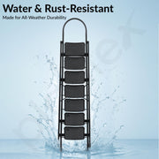 Plantex Hercules Pro 7-Step Foldable Ladder for Home with 150 kg Load Capacity/Heavy-Duty GI Steel Ladder/Anti-Slip Wide Step/Strong, Stable & Multi-Purpose (Black)