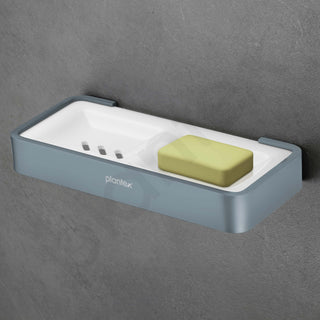 Plantex Aluminium and Acrylic Dual Soap Case/Double Soap Holder for Bathroom/Soap Stand/Bathroom Accessories - (Grey and Milky White)