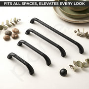 Plantex Cabinet Handle/128mm Handle for Drawer/Wardrobe/Kitchen Handle/Pull-Push Handle for Home/Office - Pack of 2 (Black)