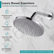 Plantex ABS 9 Inch Round Head Shower/Overhead Rain Shower/Shower for Home/Hotel/Adjustable Shower Head for Bathroom - Pack of 1 (Chrome, D639)