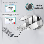 Plantex Pure Brass 2 in 1 Tap for Washing Machine with Water Saving Aerator/2-Way Bib Cock for Bathroom with Wall Flange & Teflon Tape (Celesiya-1245)