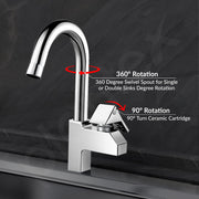 Plantex Pure Brass Sink Tap for Kitchen with 360Ãƒâ€šÃ‚Â° Swivel Spout/Kitchen Sink Tap with Water Saving Aerator-7 Year Warranty (PRI-312-Chrome)