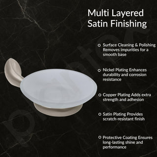 Plantex Smero Pure Brass Soap Holder for Bathroom and Kitchen/Soap Stand/Soap Dish/Soap Case/Bathroom Accessories - Effect (Satin Matt)