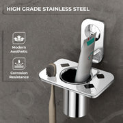 Plantex Stainless Steel Tooth Brush Holder/Tumbler Holder/Bathroom Accessories - (Dream - Chrome)