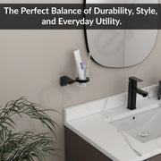 Plantex Aluminum Space Aluminium Tumbler Holder/Toothbrush Holder For Bathroom/Stand For Bathroom Accessories (Black)