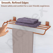 Plantex 304 Grade Stainless Steel 24-inch Towel Rack for Bathroom/Towel Shelf/Towel Stand/Bathroom Accessories (Crystal - PVD Rose Gold)