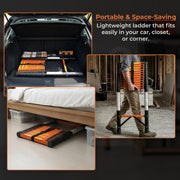 Plantex 5.5m (18.04 ft.) Telescopic Ladder/Carbon Steel 14-Steps Portable & Compact Ladder/Foldable Multipurpose Collapsible Ladder for Home & Outdoor Use - (Orange)