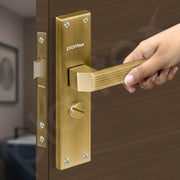 Plantex Stainless Steel Door Lock Ã¢â‚¬â€œ Bathroom Door Lock/Mortise 8inch Keyless Plate Handle Set for Home/Bathroom/Store Room/Balcony/Office - Pack of 1 (DTM-661, Brass Antique)
