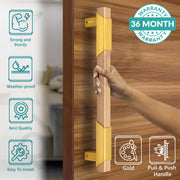 Plantex Door Handle/14 Inch Main Door Handle/Aluminium Door Handle/Pull-Push Door Handle/Door Accessories (Pack of 1, Gold)