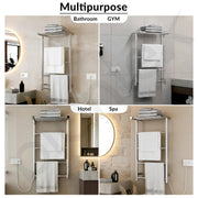 Plantex Electric Heated Towel Rail for Bathroom/4-Bar Wall Mounted Towel Warmer/304 Grade Stainless Steel Towel Bar/Fast Heating & Rust Proof - (Chrome, 900mm X 500 X 250mm)