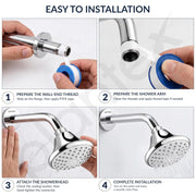 Plantex Shower Head for Bathroom with Shower Arm/Bathroom shower Combo-430B Strong ABS Combo/Shower for bathroom/Rain Shower/4 Inch Shower Head/9 Inch Shower Arm/Adjustable Head