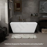Plantex Freestanding Bathtub For Bathroom/Bath tub for Adults/Deep Soaker Bathtub with Overflow, Popup and Drain Pipe (BSM-209-White-1700mm)