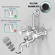 Plantex Brass Wall Mixer for Bathroom 3 in 1/L-Bend Connector for Overhead Shower/Hand Shower/Spout Mixer Tap/Mixture Tap for Bathroom with 7-Year Manufacturer's Warranty-(Ico-919-Chrome)
