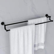 Plantex Premium Aluminium Dual Towel Rod/Bathroom Towel Holder/Towel Hanger/Towel Stand/Bathroom Accessories (24 inch) Black Finish