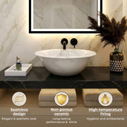 Plantex Ceramic WashBasin/Tabletop Wash Basin/Basin for Bathroom/Kitchen/Home/Office - (White - 16 x 16 x 6 Inch)