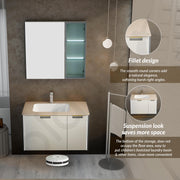 Plantex Wash Basin with Cabinet Full Set/Rectangle Bathroom Vanity/Bathroom Washbasin Cabinet with LED Mirror and Coupling (NZBC-37)