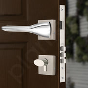 Plantex Heavy Duty Door Lock/Main Door Mortise Lock Handle/Handle Set for Home/Office - Door Accessories- (APS-PT-009- Satin - Chrome)