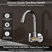 Plantex Pure Brass Kitchen Sink Tap with 360Ãƒâ€šÃ‚Â° Extended Swivel Spout with Water Saving Aerator/Sink Tap for Kitchen Basin with Brass Wall Flange-7 Year Warranty by Plantex (COL-1010- Chrome)