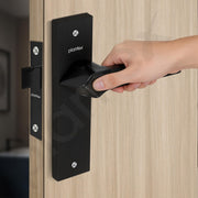 Plantex Heavy Duty Bathroom Door Lock - Mortise 8 Inch Keyless Plate Handle Set for Home/Bathroom/Store Room/Balcony/Office with Baby Latch (8133-DC-Black & Z-Black)