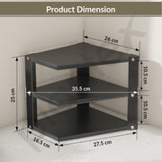 Plantex GI-Steel 3-Tier Pan Stand for Kitchen/Multipurpose Corner Floor Mount Shelf for Kitchen - Pack of 1 (Black)