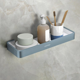 Plantex Shelf for Bathroom/Aluminium and Acrylic Multipurpose Shelf/15x5 inch Shelf for Home/Office/Hotel - Pack of 1 (Grey and Milky White)
