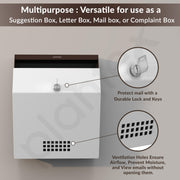 Plantex Letter Box with Key Lock/Suggestion Box for Office - Metal, Wall Mounted, Coffee & White