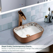 Plantex Ceramic Basin for Bathroom/Table Top Ceramic Wash Basin/Washbasin for Bathroom (14 x 10 x 5 Inch)