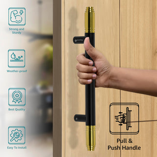 Plantex 14 Inch Door Handle for Main Door/Heavy Duty Main Door Handle/Pull Push Handle for Home/Office – Pack of 1 (112,Black & Gold)