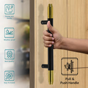 Plantex 14 Inch Door Handle for Main Door/Heavy Duty Main Door Handle/Pull Push Handle for Home/Office Ã¢â‚¬â€œ Pack of 1 (112,Black & Gold)