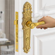 Plantex Heavy-Duty Door Lock Set -Main Door Lock Handle Set/6-Lever Lock Mechanism with 3 Years of Warranty/Mortise Lock with 3 Keys, Brass Lock Body & Cylinder(658- Gold)