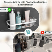 Plantex Stainless Steel 304 Grade Shelf for Bathroom/Kitchen Rack - Bathroom Accessories - (12X5 Inches-Chrome Finish)