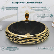 Plantex Table Top Wash Basin For Bathroom/Designer Ceramic Basin/Countertop Vessel Sink Basin - Indo-European Collection (EQTT-594, 23 x 16 x 7 Inch)