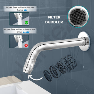 Plantex Pure Brass Long Body Bib Cock Water Tap for Bathroom with Water Saving Aerator/Wall Mount Tap with Brass Wall Flange and Teflon Tape -7 Year Warranty by Plantex (MAG-1202, Chrome)