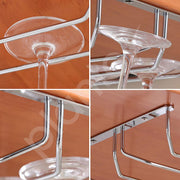 Plantex Wine Glass Rack/Holder Upside Down Glass Hanging Organizer/Glass Hanging Stand for Pubs/Kitchen/Bars (Double Line / 16 x 9 Inches)