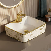 Plantex Table Top Wash basin For Bathroom/Ceramic Table Top Washbasin/Countertop Vessel Sink Basin - Indo-European Collection (EQTT-224, 19 x 15 x 5.5 Inch)