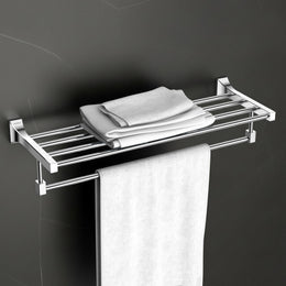 Plantex Towel Rack for Bathroom/Pure Brass Towel Holder/24 Inch Towel Stand/Towel Bar/Bathroom Accessories - Pack of 1 (APS-DL-13, Chrome)