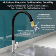Plantex Sink Tap For Basin With Water Saving Nozzle For Sink Tap/Flexible Silicone Swivel Spout Kitchen Faucet/Water Tap For Kitchen Sink-(COL-1012B), Black