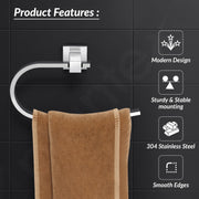 Plantex 304 Grade Stainless Steel Napkin Holder for Wash Basin/Hand Towel Holder/Hanger Bathroom Accessories - Splash (Chrome)