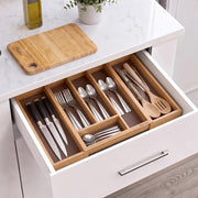 Plantex Cutlery Tray for Kitchen/Adjustable Cutlery Tray with Choping Board