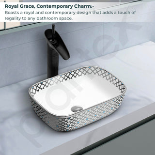 Plantex Washbasin For Bathroom/Tabletop Wash Basin/Countertop Wash Basin/Vessel Sink (EQTT-495, 14 x 10 x 5 Inch)