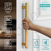 Plantex Door Handle/14 Inch Main Door Handle/Stainless Steel and Aluminium Door Handle/Pull-Push Door Handle/Door Accessories (Pack of 1, Gold)