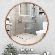 Plantex Mirror for Wall/Aluminium Frame Bathroom Mirror/Round Mirrors for Bathroom/Wall Mount Mirrors for Bedroom/Dressing Room/Living Rooms/Entryway - Shatterproof (24inch-Gold Brushed)